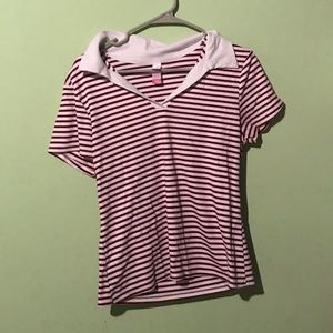 Red and blue striped t shirt
